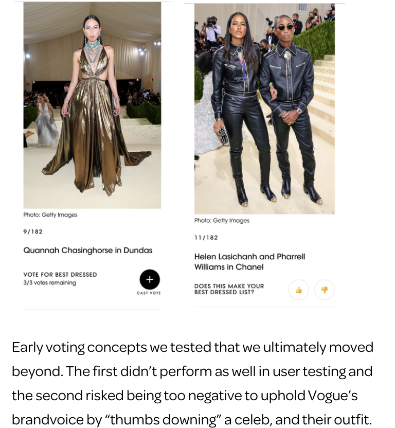 Met Gala voting feature